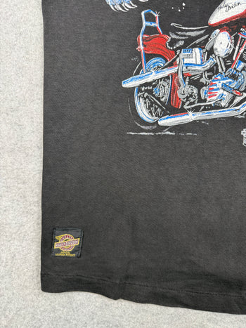 Vintage Harley Davidson Canadian Polar Bear Bike Tee Black