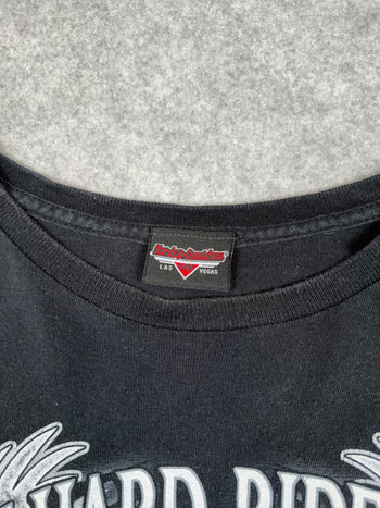 Vintage Harley Davidson Live Hard Ride Easy Tee Black