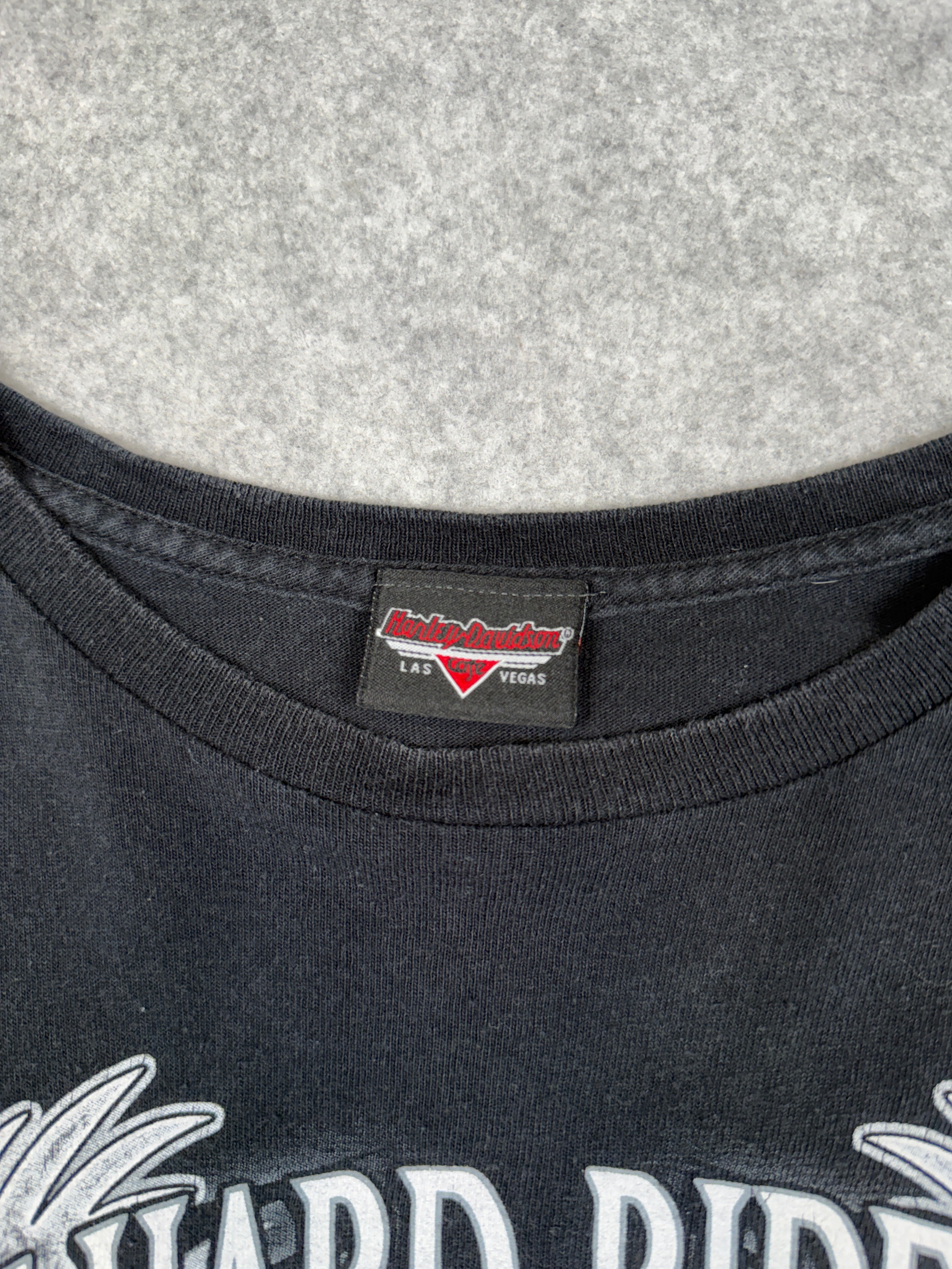 Vintage Harley Davidson Live Hard Ride Easy Tee Black