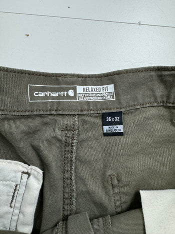 (36) Vintage Carhartt Double Knee Pants Olive