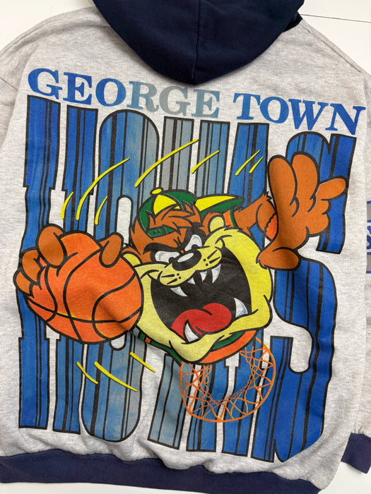 Vintage 90's Georgetown Hoyas Taz Hoodie Grey | Vitnage Clothing Store Canada