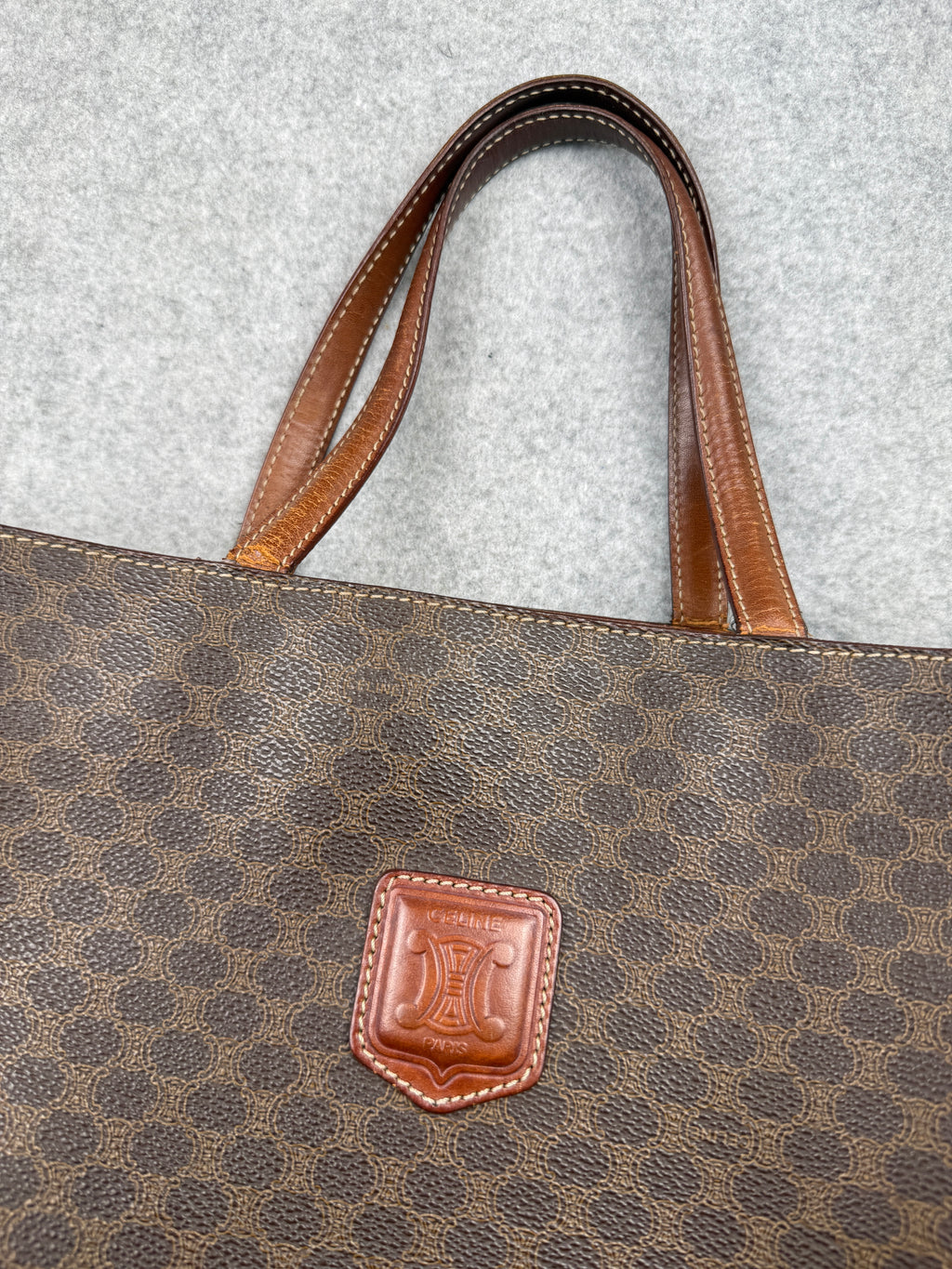 Celine Macadam Triomphe Leather Handbag
