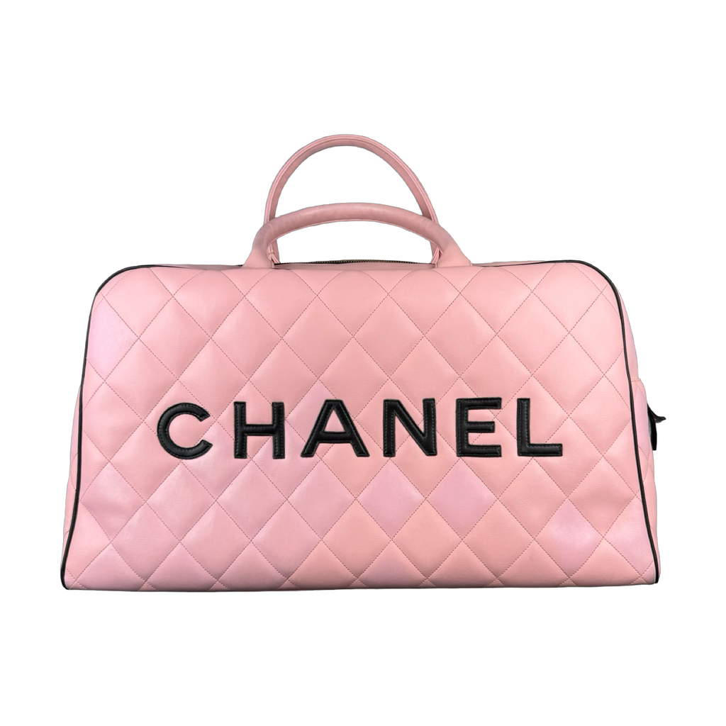 Chanel Quilted Leather Boston Bag Pink