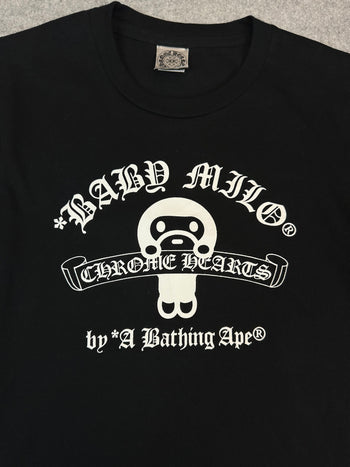 Women's Chrome Hearts x BAPE Baby Milo Tee Black