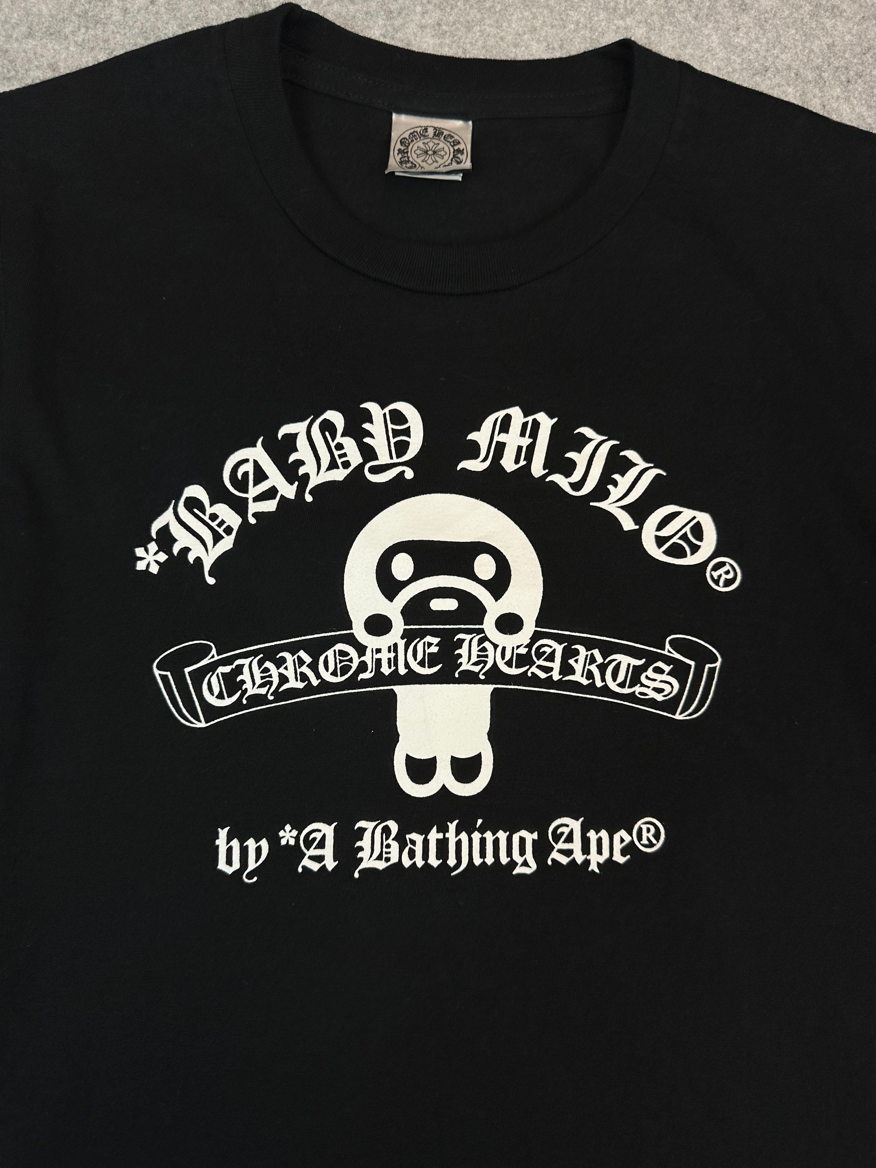 Women's Chrome Hearts x BAPE Baby Milo Tee Black