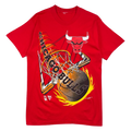 Vintage Chicago Bulls Flaming Basketball Tee Red