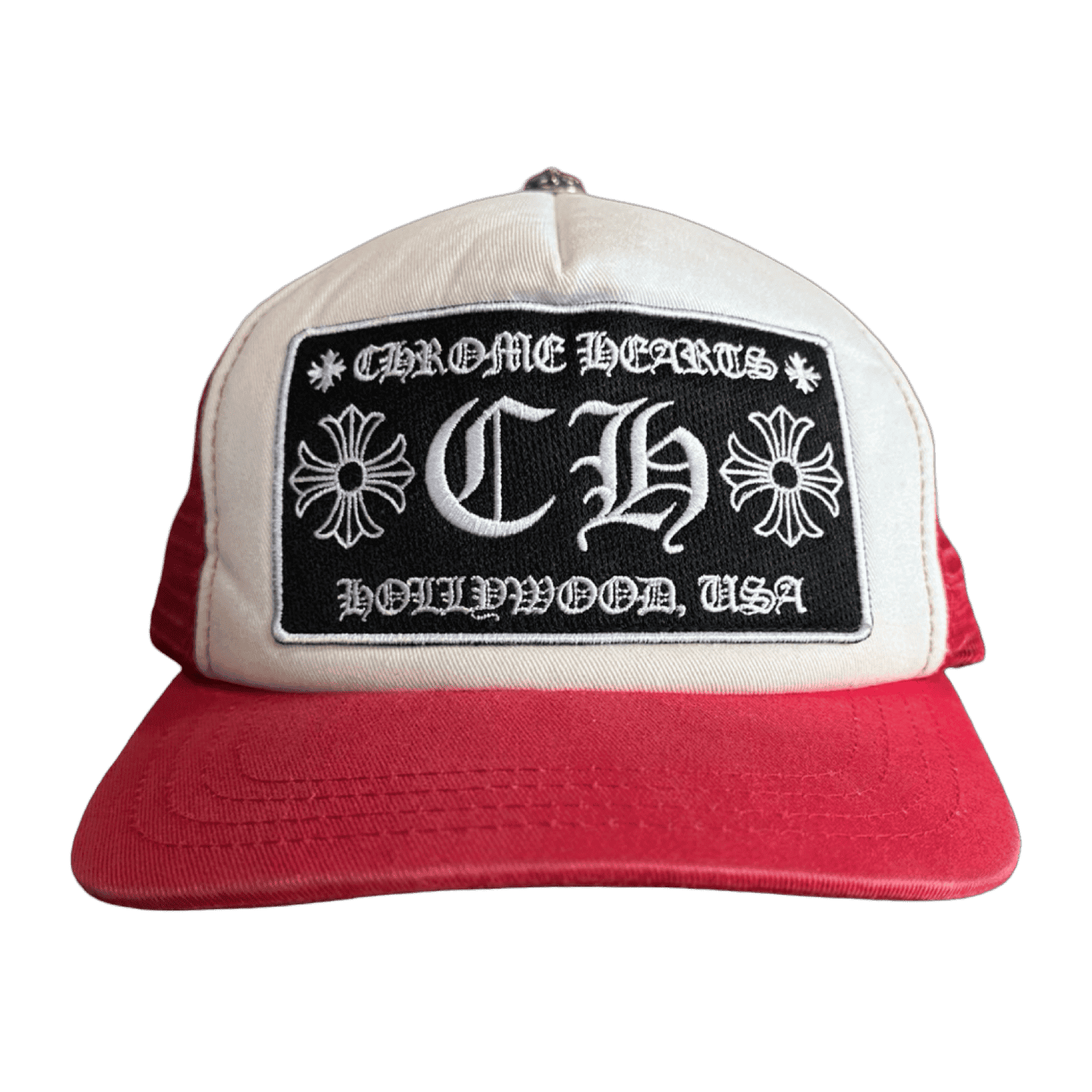 Chrome Hearts CH Hollywood Trucker Hat Red/White