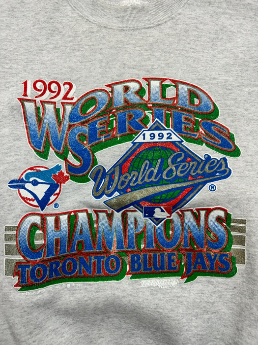 (L) Vintage '92 Toronto Blue Jays Sweatshirt Grey | Vitnage Clothing Store Canada