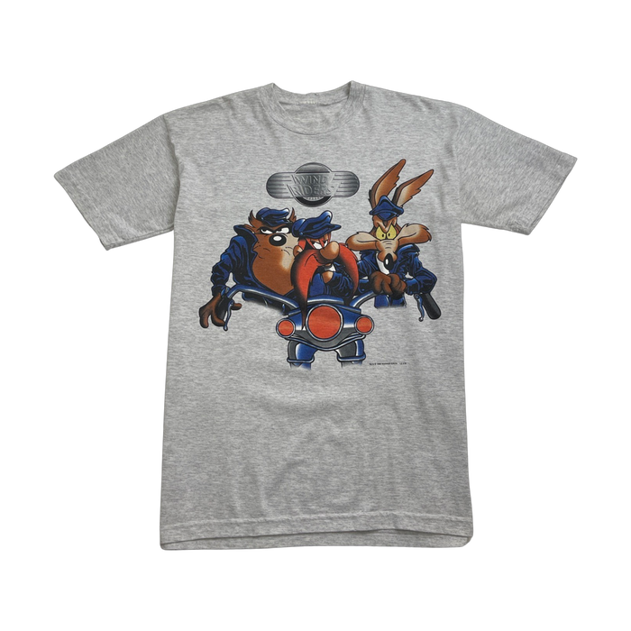 (XL) Vintage 90s Looney Tunes Wind Riders Tee Light Grey | Vitnage Clothing Store Canada