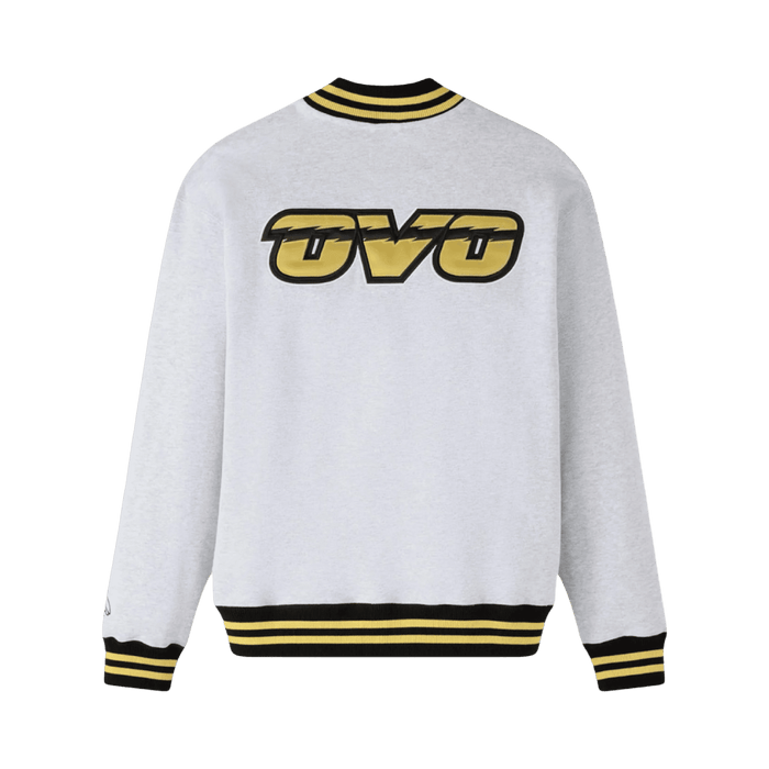 OVO x Toronto Raptors Quarter Zip Mock Neck Sweatshirt Ash Heather Grey | Vitnage Clothing Store Canada