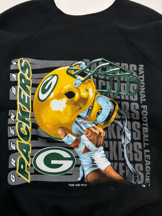 (XXL) Vintage '95 Green Bay Packers Sweatshirt Black | Vitnage Clothing Store Canada