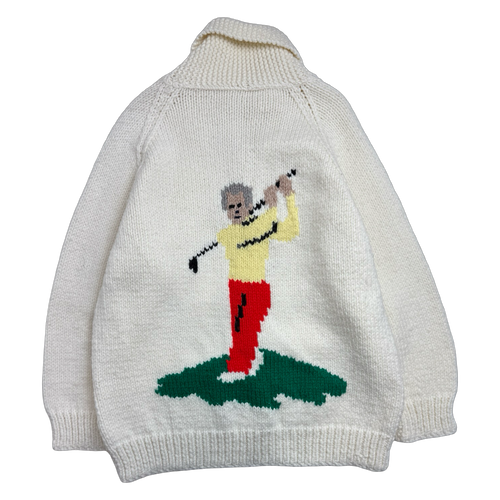 Vintage Golf Man Knitted Zip Up Sweater | Vintage Clothing Store Canada