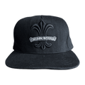 Chrome Hearts Fleur Scroll Logo Snapback Hat Black