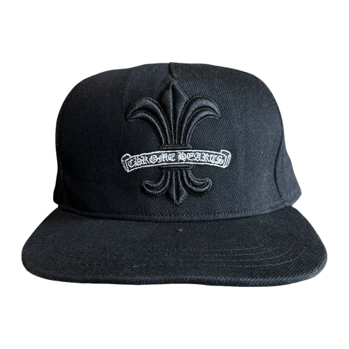 Chrome Hearts Fleur Scroll Logo Snapback Hat Black | Vintage Clothing Store Canada