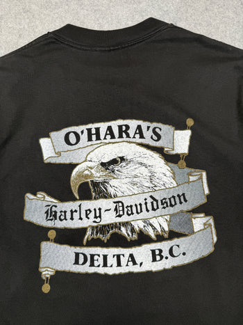 Vintage Harley Davidson Canadian Polar Bear Bike Tee Black