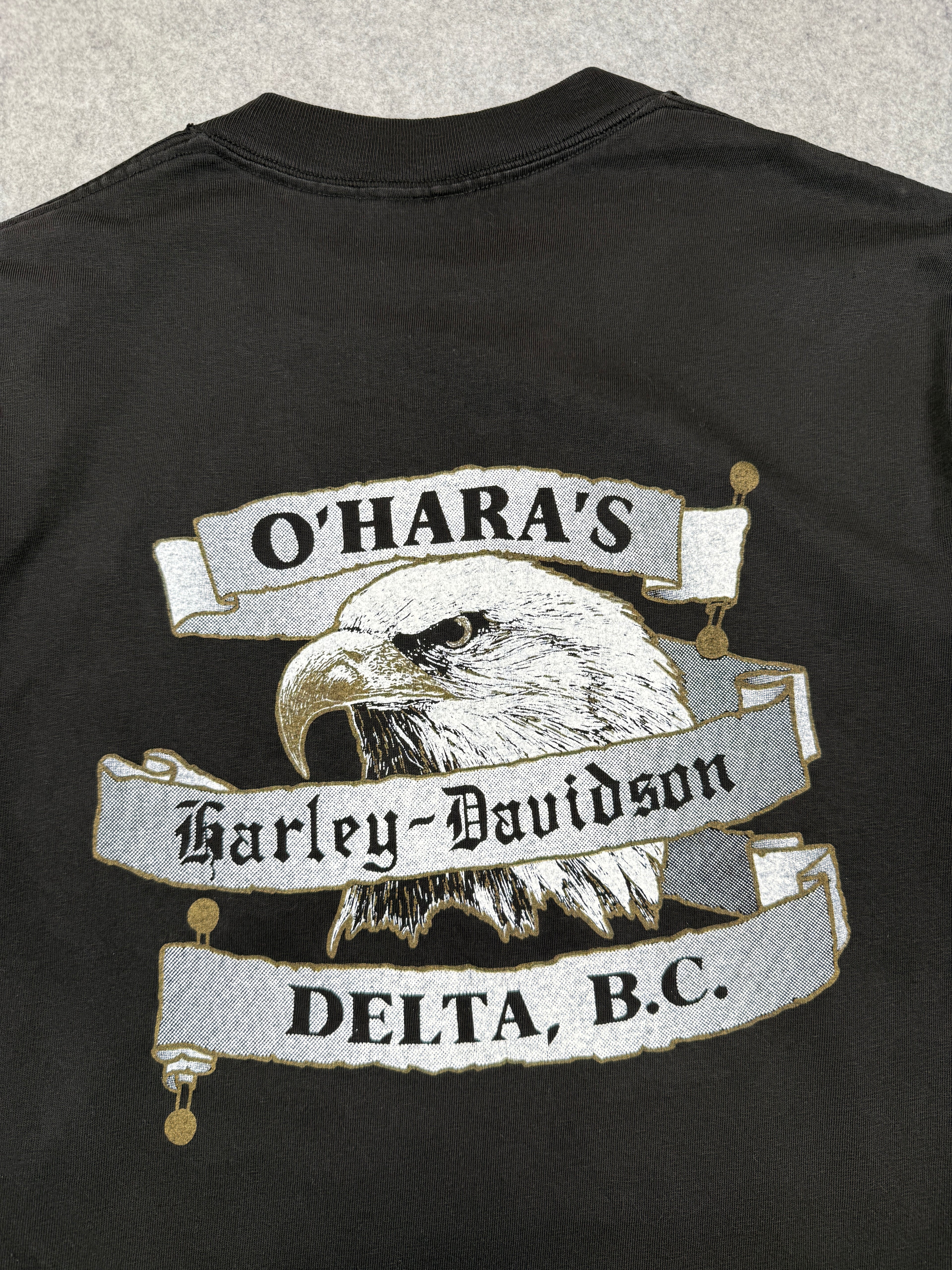 Vintage Harley Davidson Canadian Polar Bear Bike Tee Black