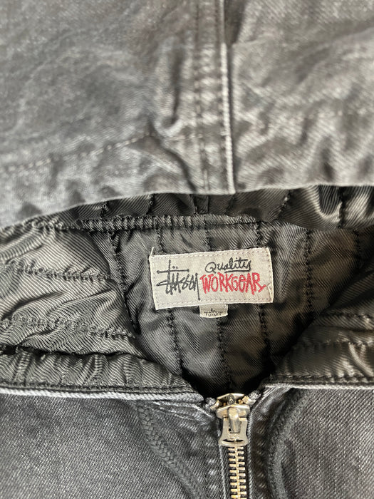 Stussy Workwear Canvas Jacket Stone Wash Black (USED) | Vitnage Clothing Store Canada