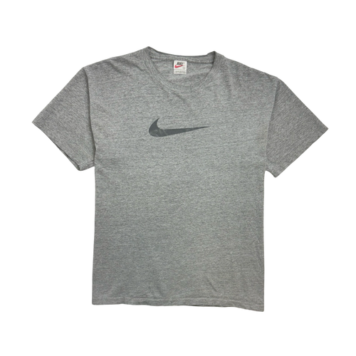 Vintage 90s Nike Mid Swoosh Grey Tee | Vintage Clothing Store Canada