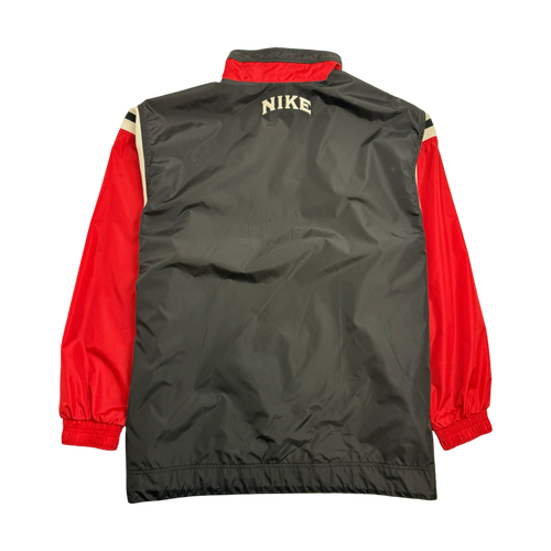 (XL) Vintage 90s Nike Full Zip Windbreaker Black/Red | Vintage Clothing Store Canada