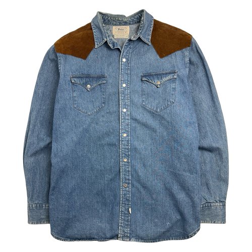 Vintage Polo Ralph Lauren Country Suede Denim Button-Up | Vintage Clothing Store Canada