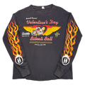 Vintage Biker Flame Sleeve Valentines Day L/S Tee Black