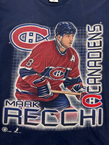 Vintage 90s Montreal Canadien Mark Rech Tee Navy