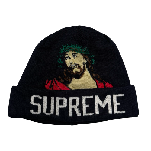 Supreme Jesus Beanie Navy (USED) | Vintage Clothing Store Canada