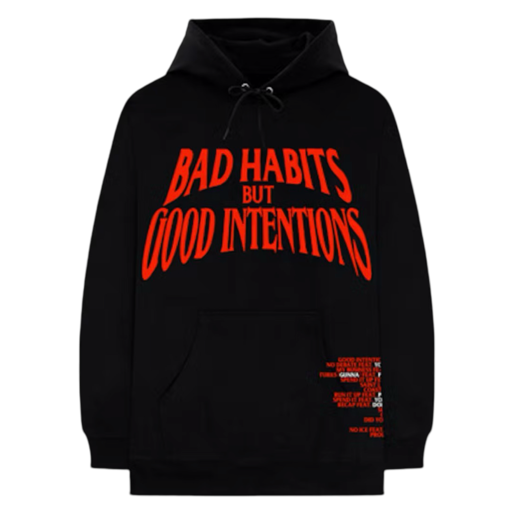 Vlone x Nav Bad Habits Hoodie Black