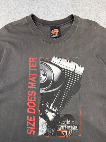 Vintage Harley Davidson Size Does Matter Tee Black