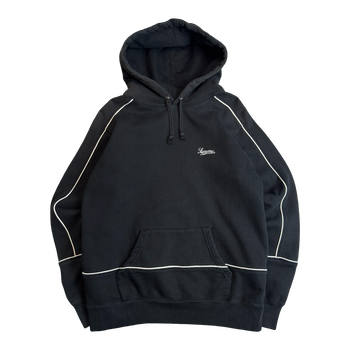 Supreme Piping Hoodie Black (USED)