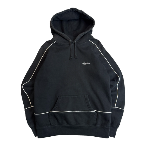 Supreme Piping Hoodie Black (USED) | Vintage Clothing Store Canada