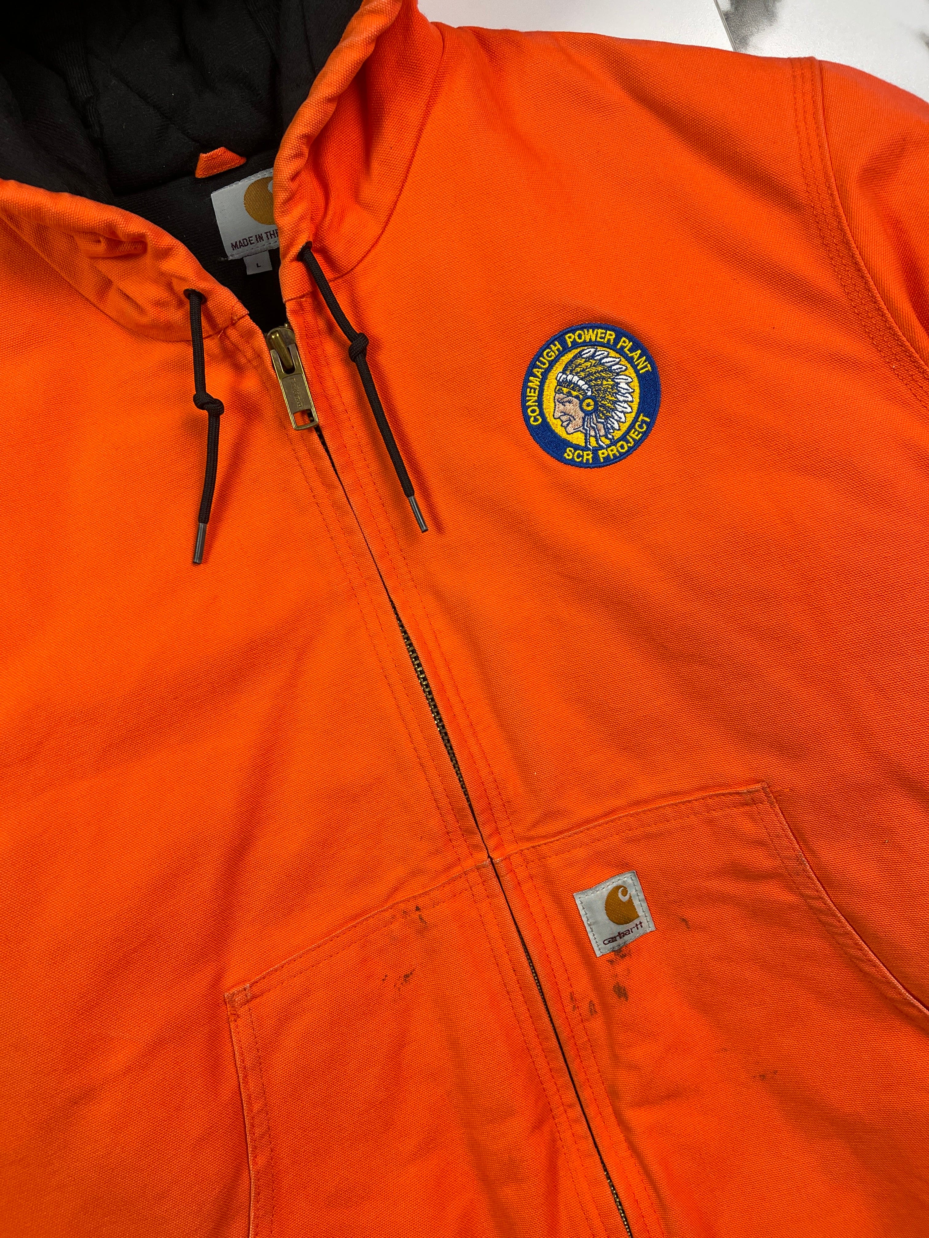 Vintage 2000s Carhartt Hooded Jacket Orange