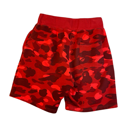 BAPE Color Camo Shark Sweatshorts Red (USED) | Vintage Clothing Store Canada