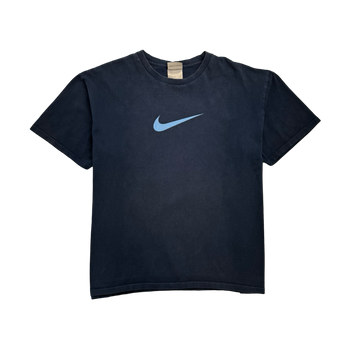 Vintage 2000s Nike Mid Swoosh Tee Navy