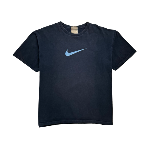 Vintage 2000s Nike Mid Swoosh Tee Navy | Vintage Clothing Store Canada