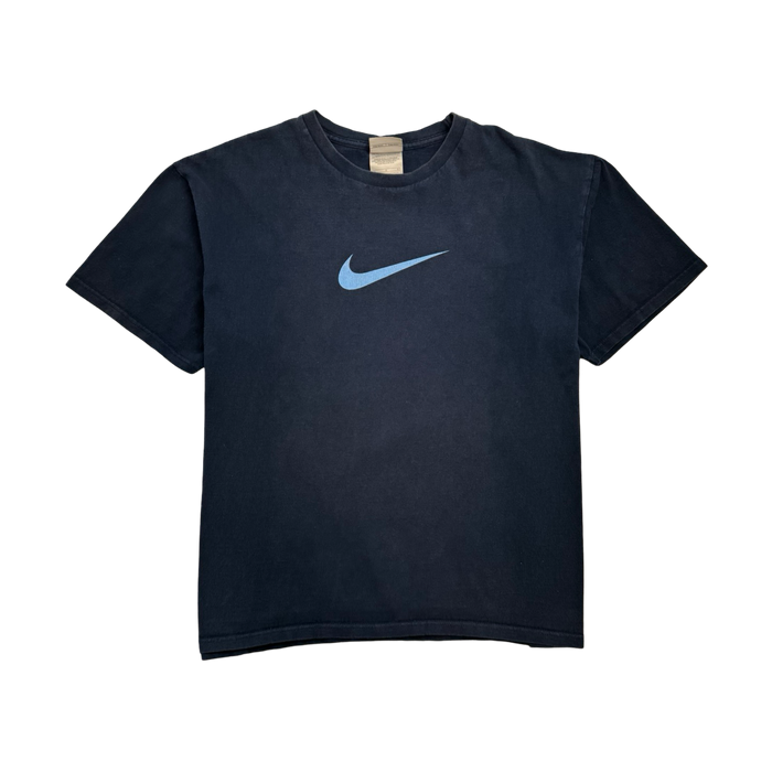 Vintage 2000s Nike Mid Swoosh Tee Navy | Vitnage Clothing Store Canada