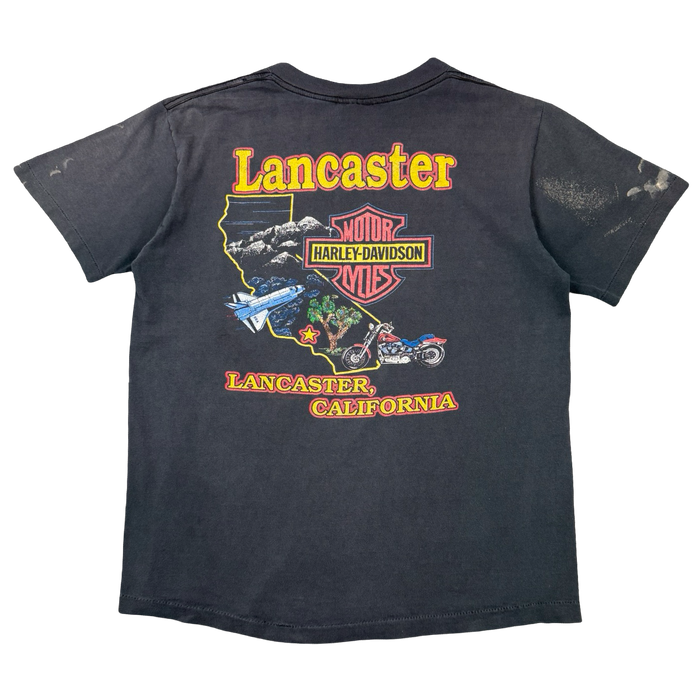 Vintage Harley Davidson Lancaster Spaceship Tee Black | Vitnage Clothing Store Canada