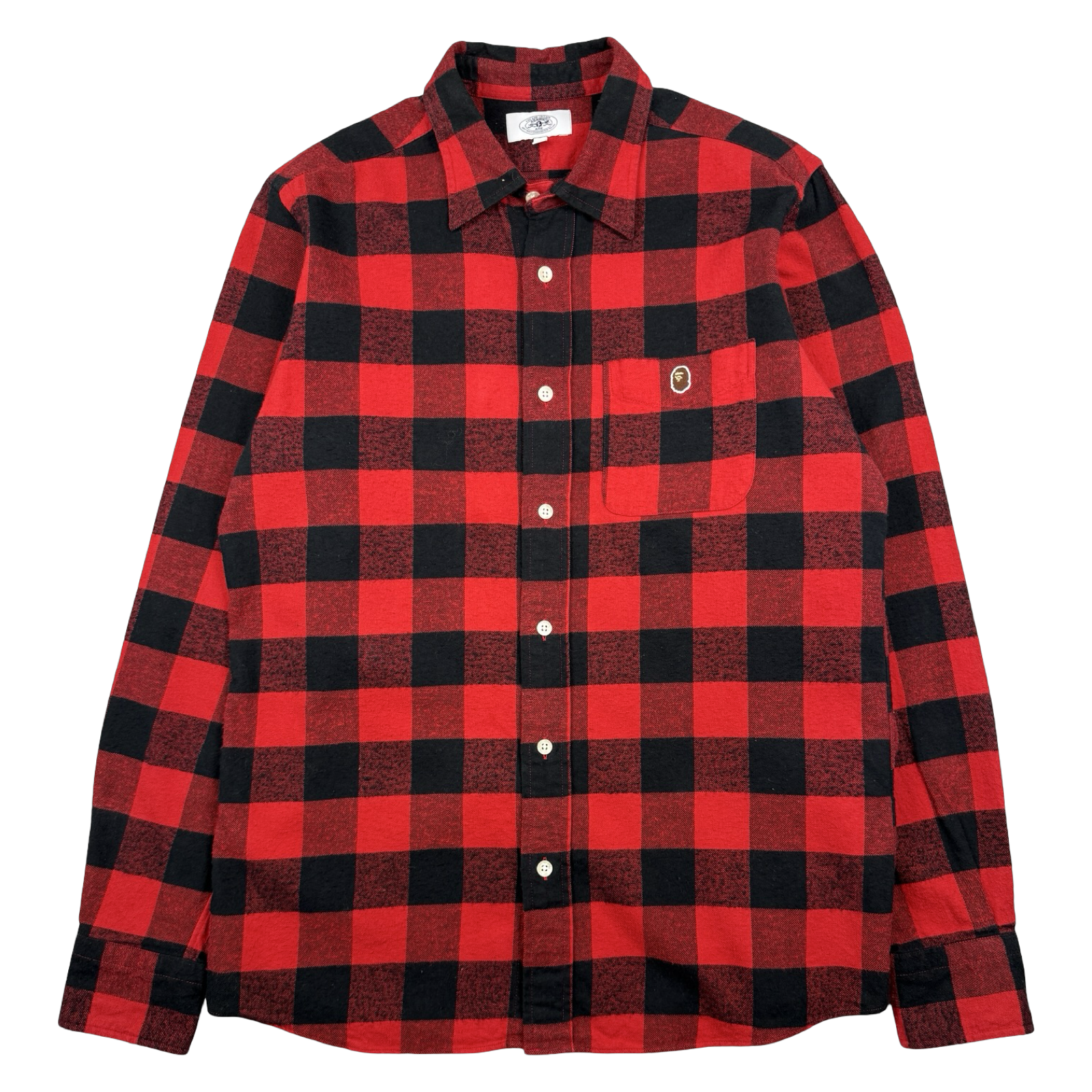 BAPE Ape Head Button Up Flannel Red (USED)
