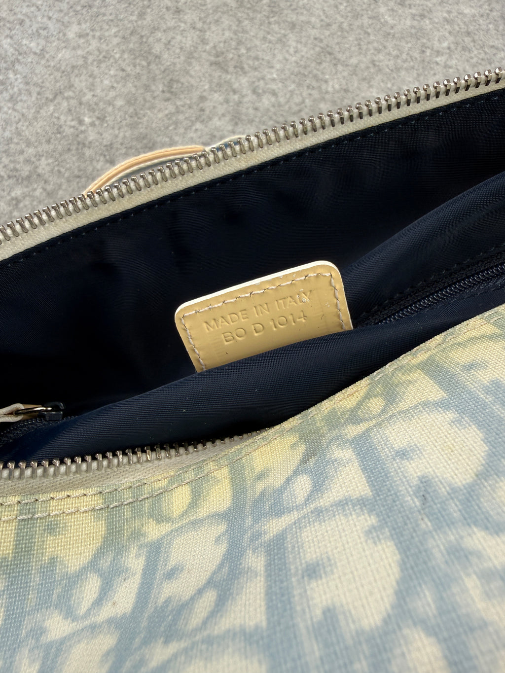Women’s Christian Dior Trotter Canvas Boston Bag Light Blue