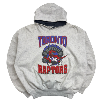 Vintage 90's Toronto Raptors Hoodie Light Grey