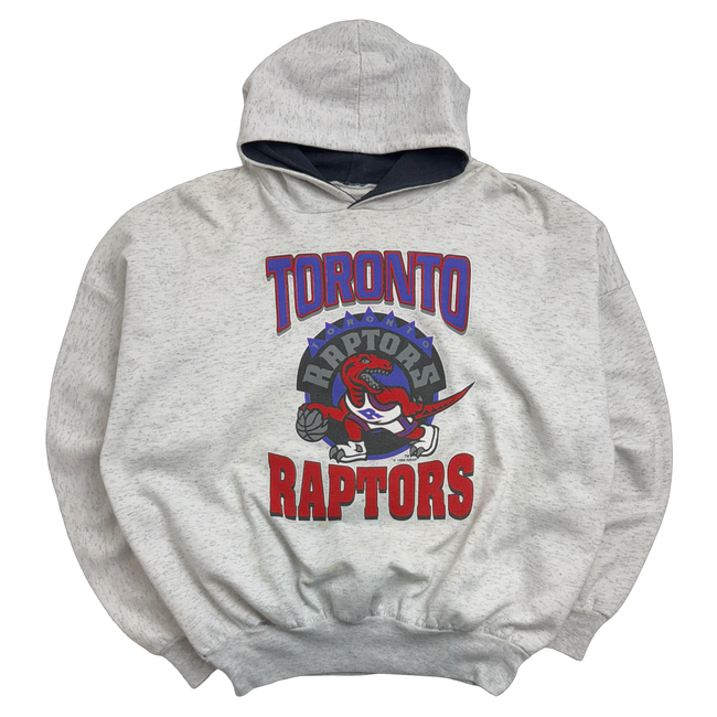 Vintage 90's Toronto Raptors Hoodie Light Grey