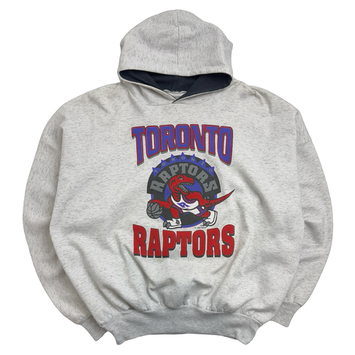 Vintage 90's Toronto Raptors Hoodie Light Grey | Vintage Clothing Store Canada