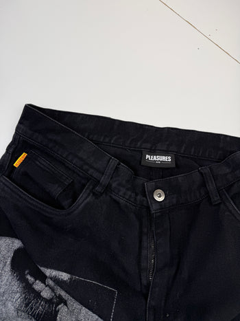 Pleasures Swallow Denim Jeans Black (USED)