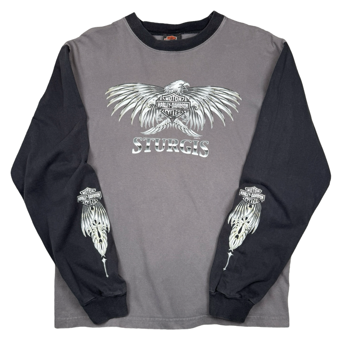 Vintage Harley Davidson Sturgis Chrome Eagle L/S Tee Grey | Vitnage Clothing Store Canada