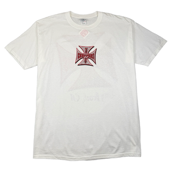 Vintage West Coast Choppers Pinstripe Cross Logo Tee White/Red
