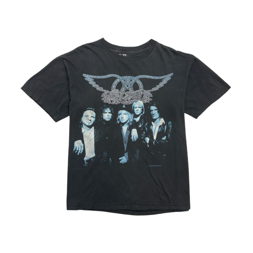 (L) Vintage '97 Aerosmith Nine Lives World Tour Tee Black | Vintage Clothing Store Canada