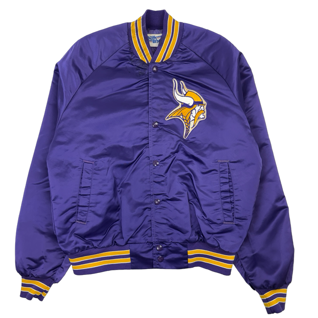 Vintage Minnesota Vikings Satin Bomber Jacket Purple