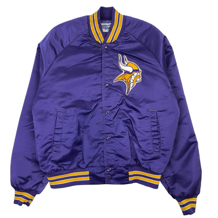 Vintage Minnesota Vikings Satin Bomber Jacket Purple | Vitnage Clothing Store Canada