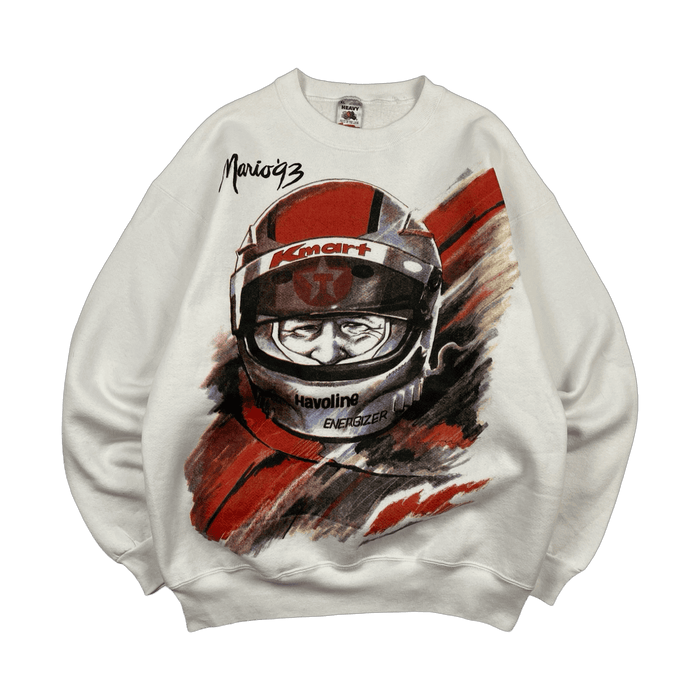 Vintage 1993 Mario Andretti F1 Sweatshirt White | Vitnage Clothing Store Canada