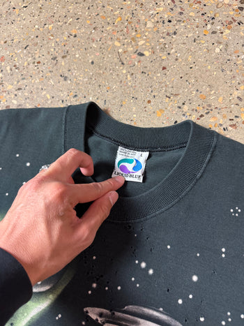 Vintage 1997 Liquid Blue Alien UFO Tee Black